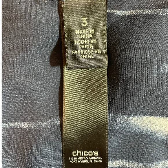 Chicos 3 Women TunicTop XL Abstract Animal Print Zipper Accent Rocker Whimsigoth - Picture 2 of 16